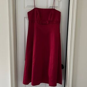 David's Bridal Red Midi Dress